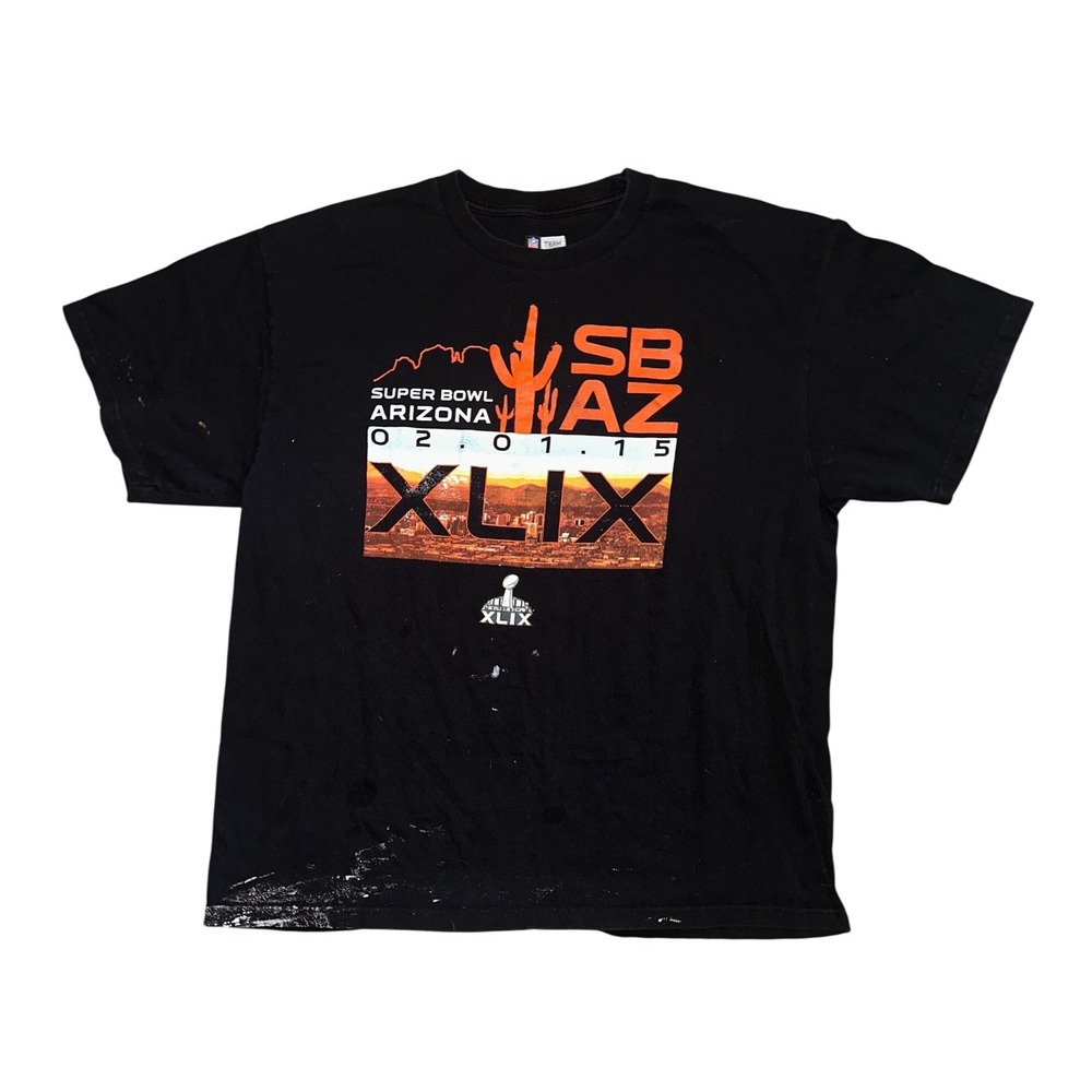 NFL‎ Team Apparel Super Bowl XLIX Arizona 2015 Graphic T-Shirt Black Mens XL